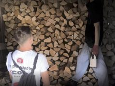 Amar (16) i Alija (15) nude pomoć pri unosu i slaganju drva