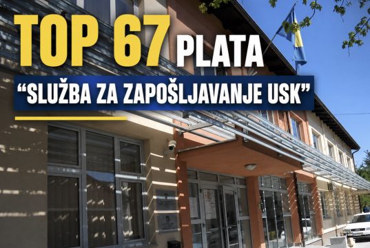 TOP 67 plata u Službi za zapošljavanje USK: Direktor Nedžad Zukanović prima 4.717 KM, rukovodioci preko 3.300 KM