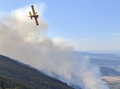Dva hrvatska kanadera gasila požar na Plješevici: Pet naleta za zaustavljanje širenja vatre